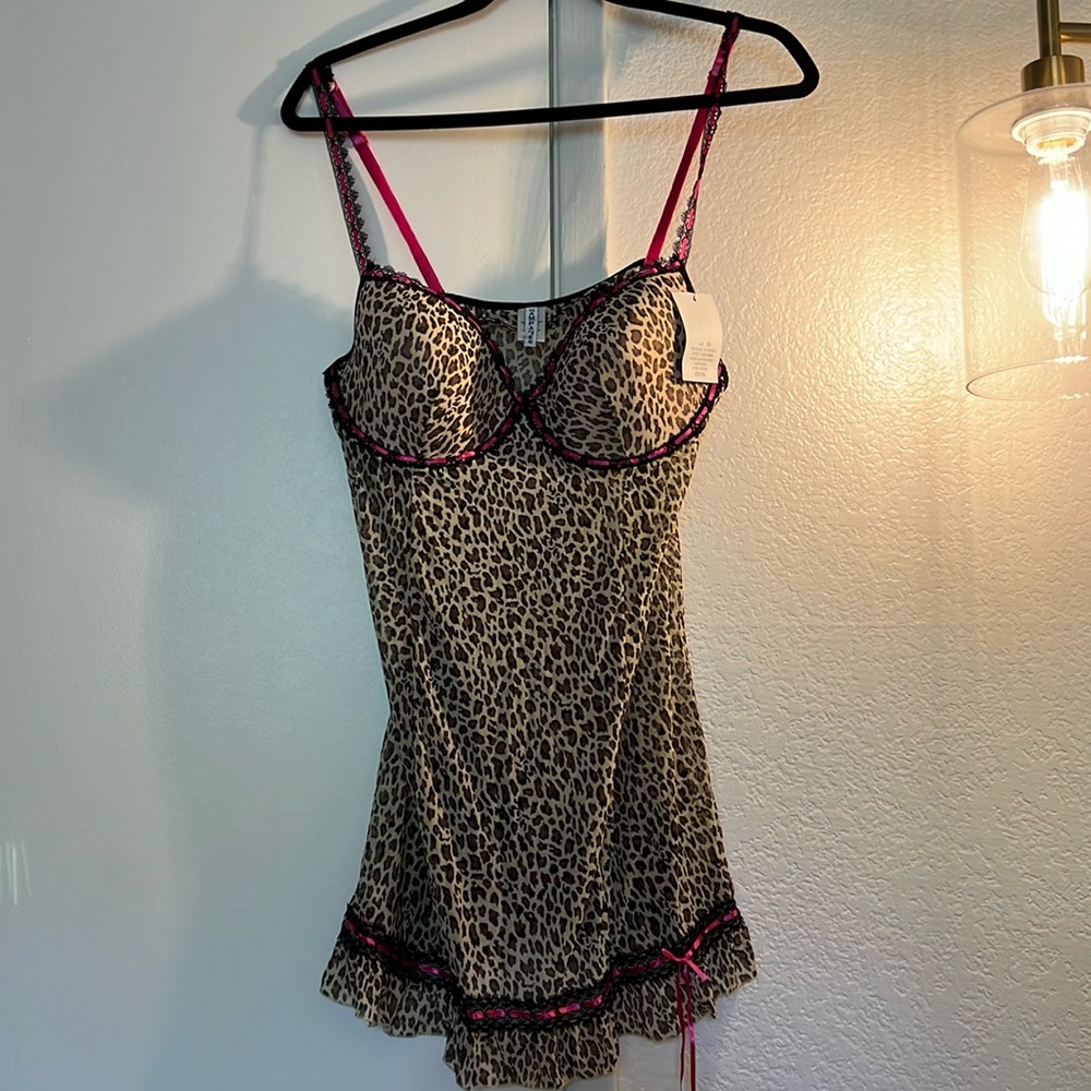 Rampage intimates lingerie leopard print, size 2X